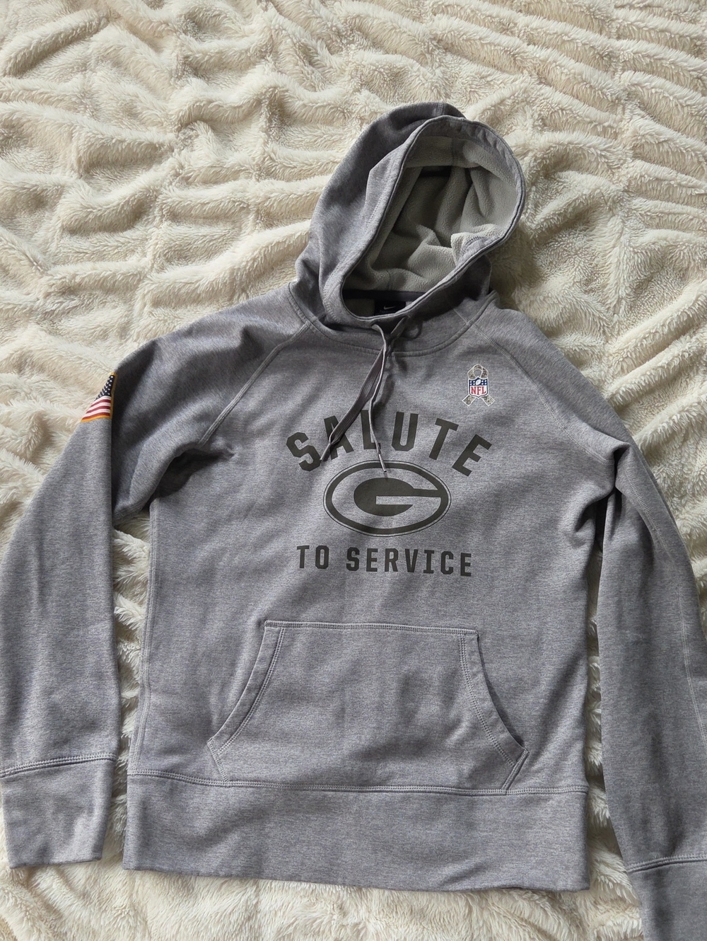 Nike Green Bay Packers Salute to Service Sweatshirt Small Hoodie Gray NFL Womens